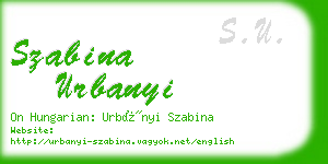 szabina urbanyi business card